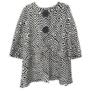 Caroline Biss Geometric Button Jacket Black White EU 44 Oversized